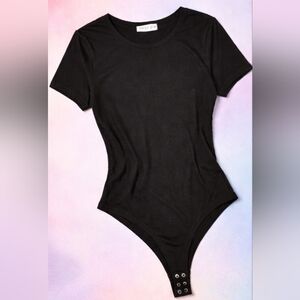 Black Short Sleeve Bodysuit